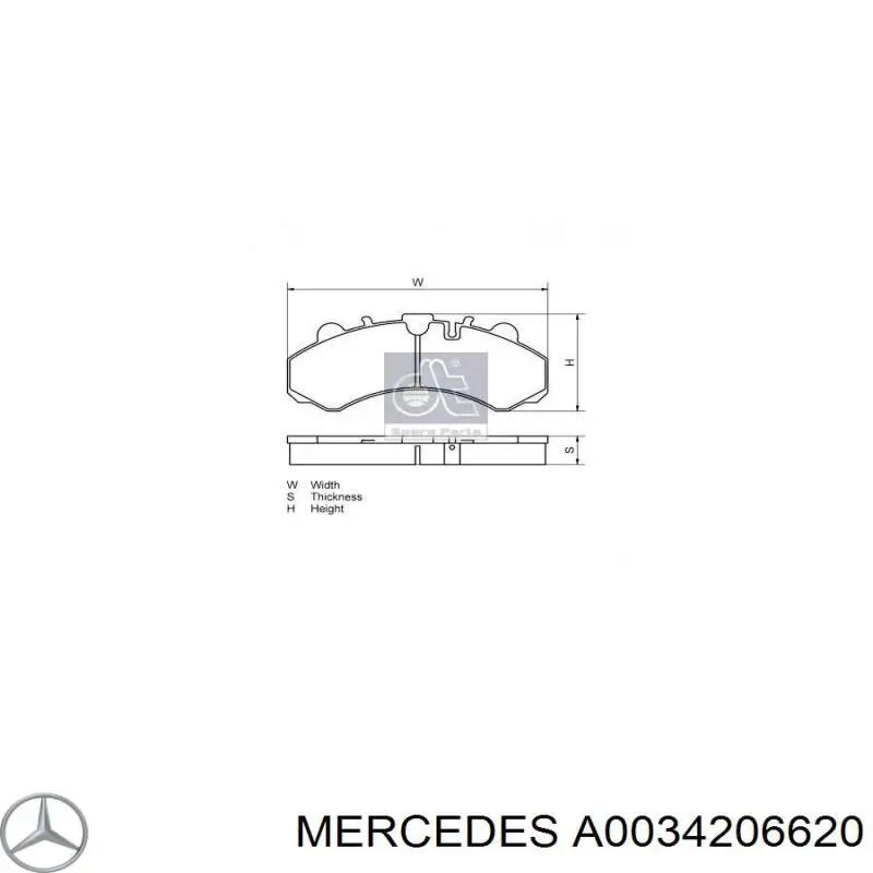 Колодки Mercedes A0034206620 цена, от 54.47 USD