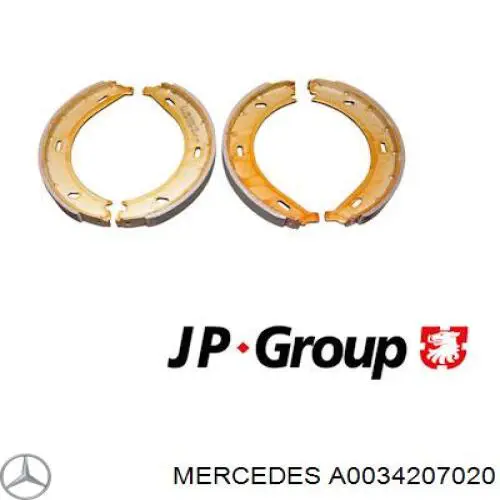 A0034207020 Mercedes колодки ручника (стояночного тормоза)