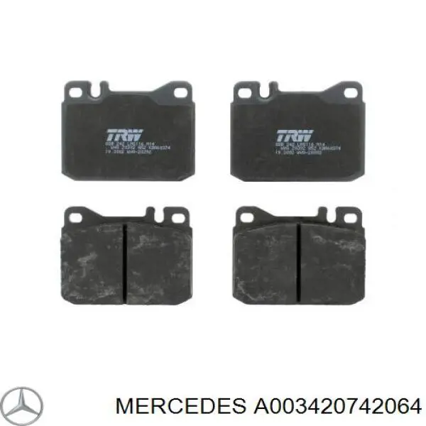 Передние тормозные колодки A003420742064 Mercedes