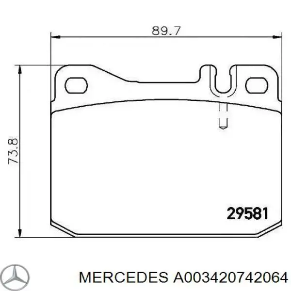Колодки Mercedes A003420742064 цена, от 17.02 USD