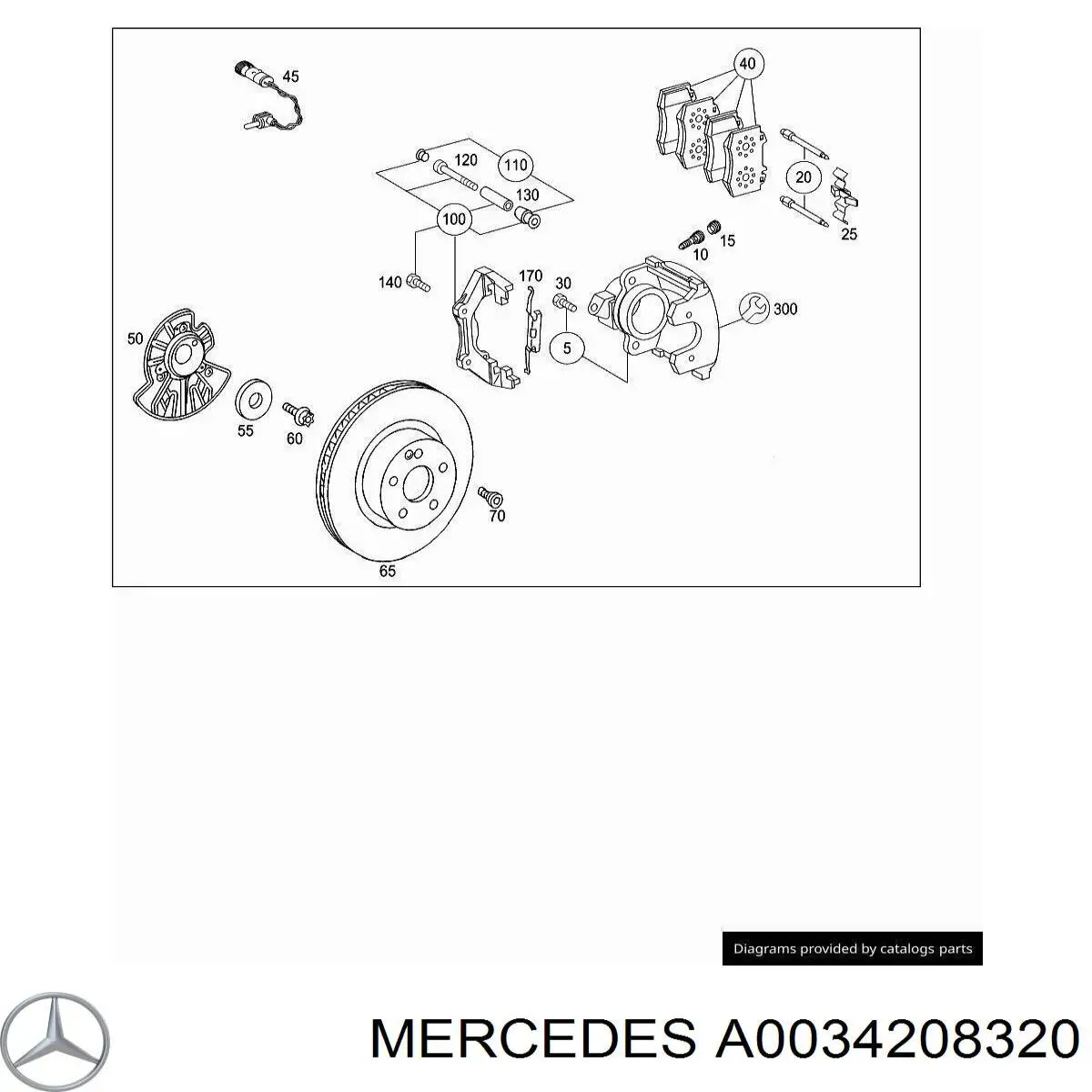 Купить A0034208320 Mercedes Колодки тормозные