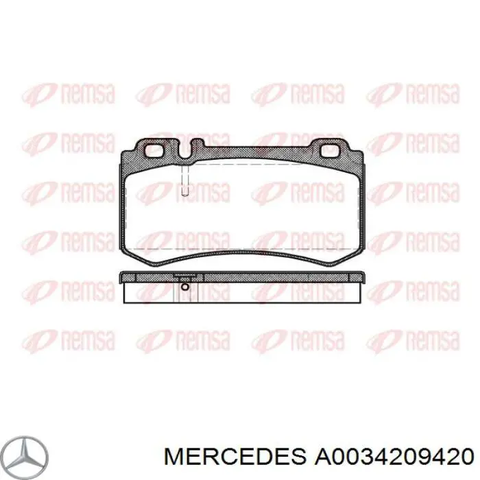A0034209420 Mercedes колодки тормозные задние дисковые