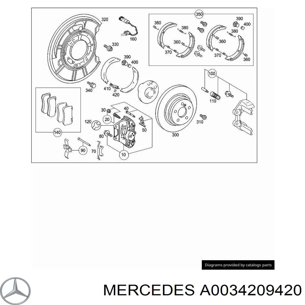 Колодки дисковые  Mercedes A0034209420 цена, от 35.74 USD