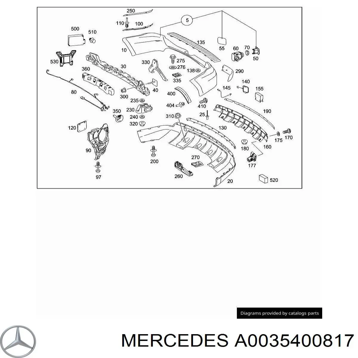 Датчик контроля мертвой зоны задний A0035400817 Mercedes