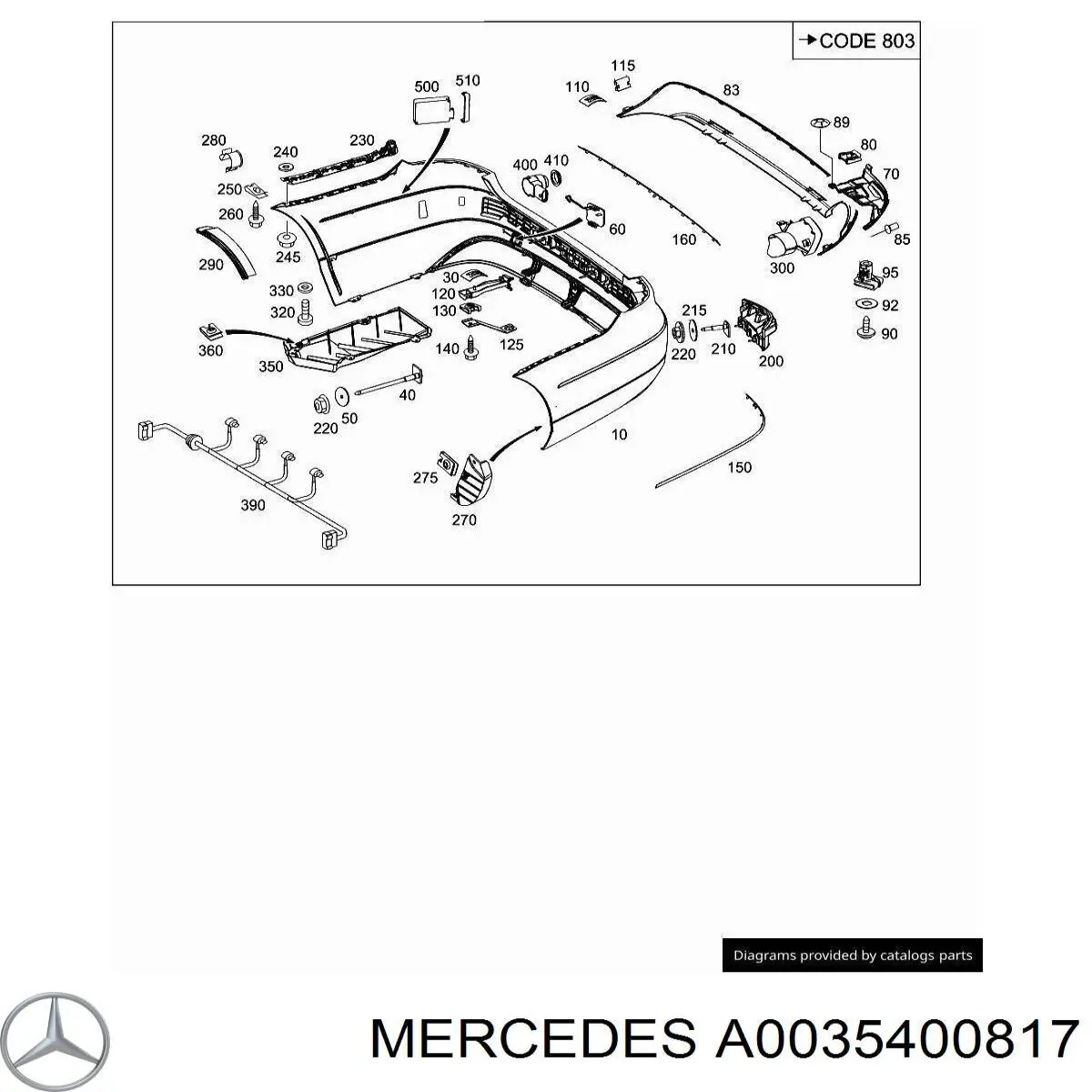 Купить A0035400817 Mercedes Датчик контроля мертвой зоны задний