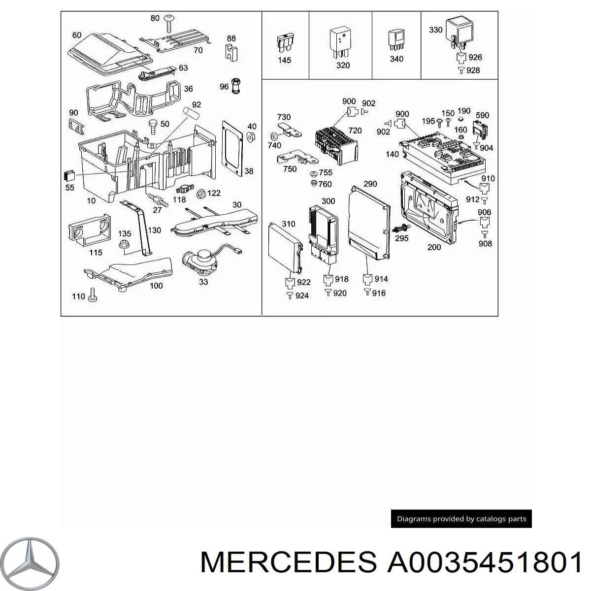 Блок предохранителей задний салонный Mercedes A0035451801 цена, от 2.53 USD