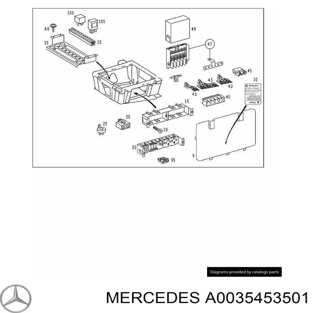 Коробка предохранителей Mercedes A0035453501 цена, от 57.04 USD
