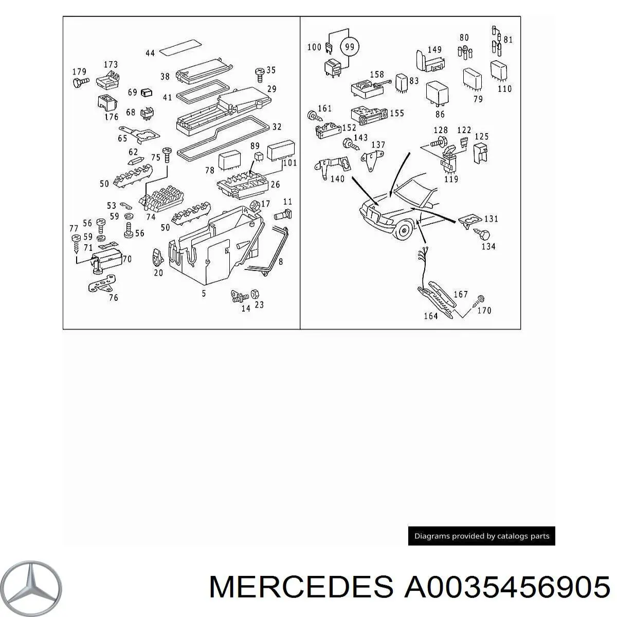 A0035456905 Mercedes módulo de direção (centralina eletrônica de climatização)