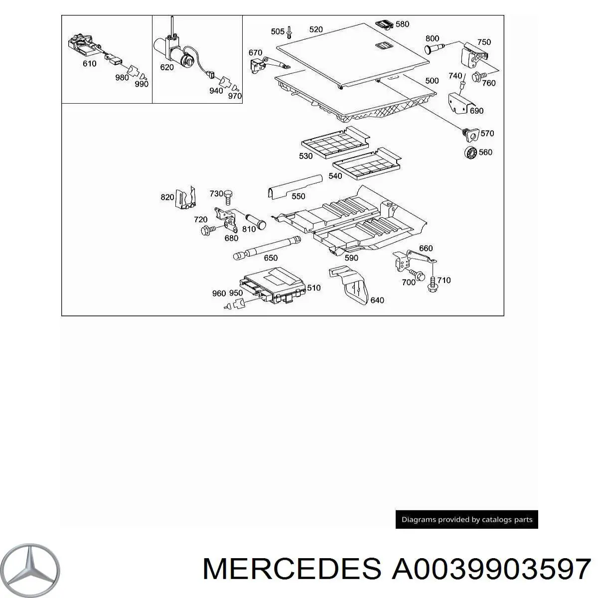 Купить A0039903597 Mercedes Пистон крепления подкрылок