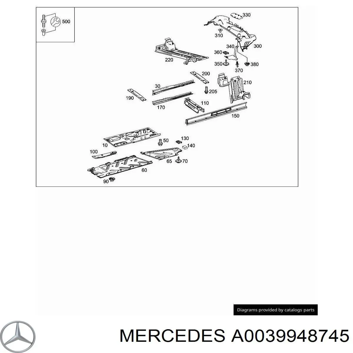 A0039948745 Mercedes пистон (клип крепления брызговика)