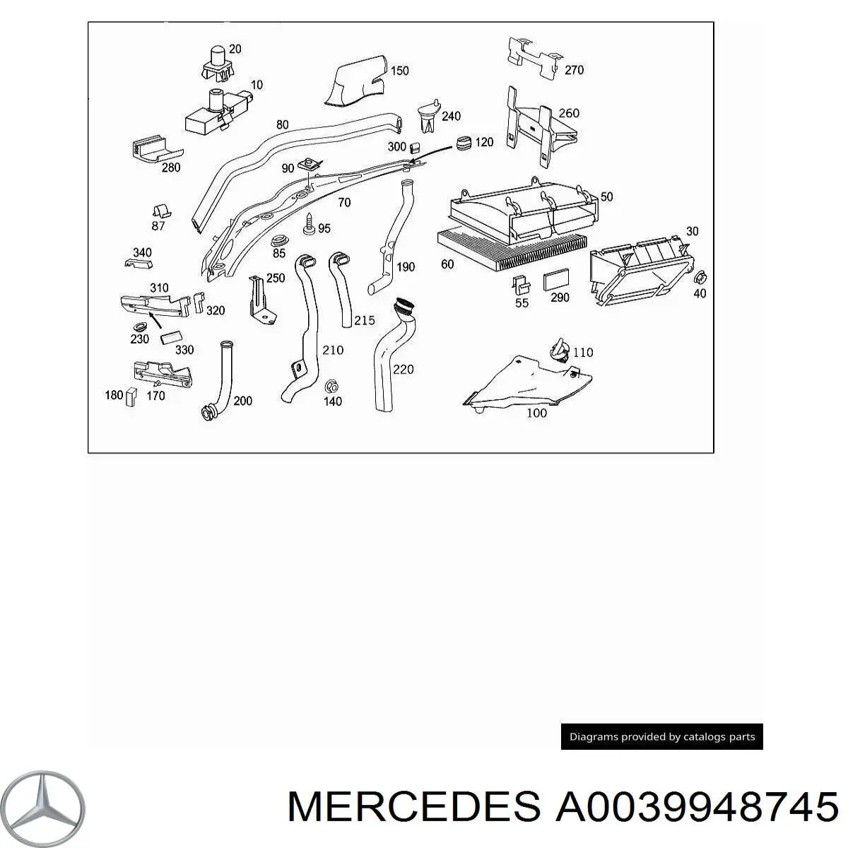 Пистон (клип) крепления брызговика Mercedes A0039948745 цена, от 1.17 USD