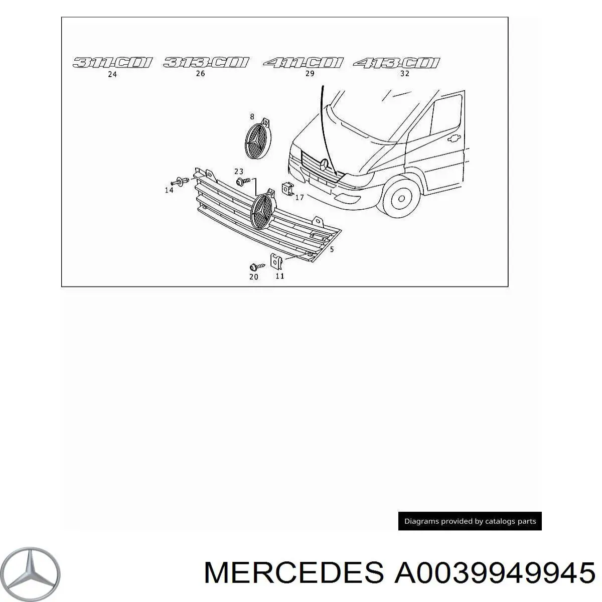 A0039949945 Mercedes 
