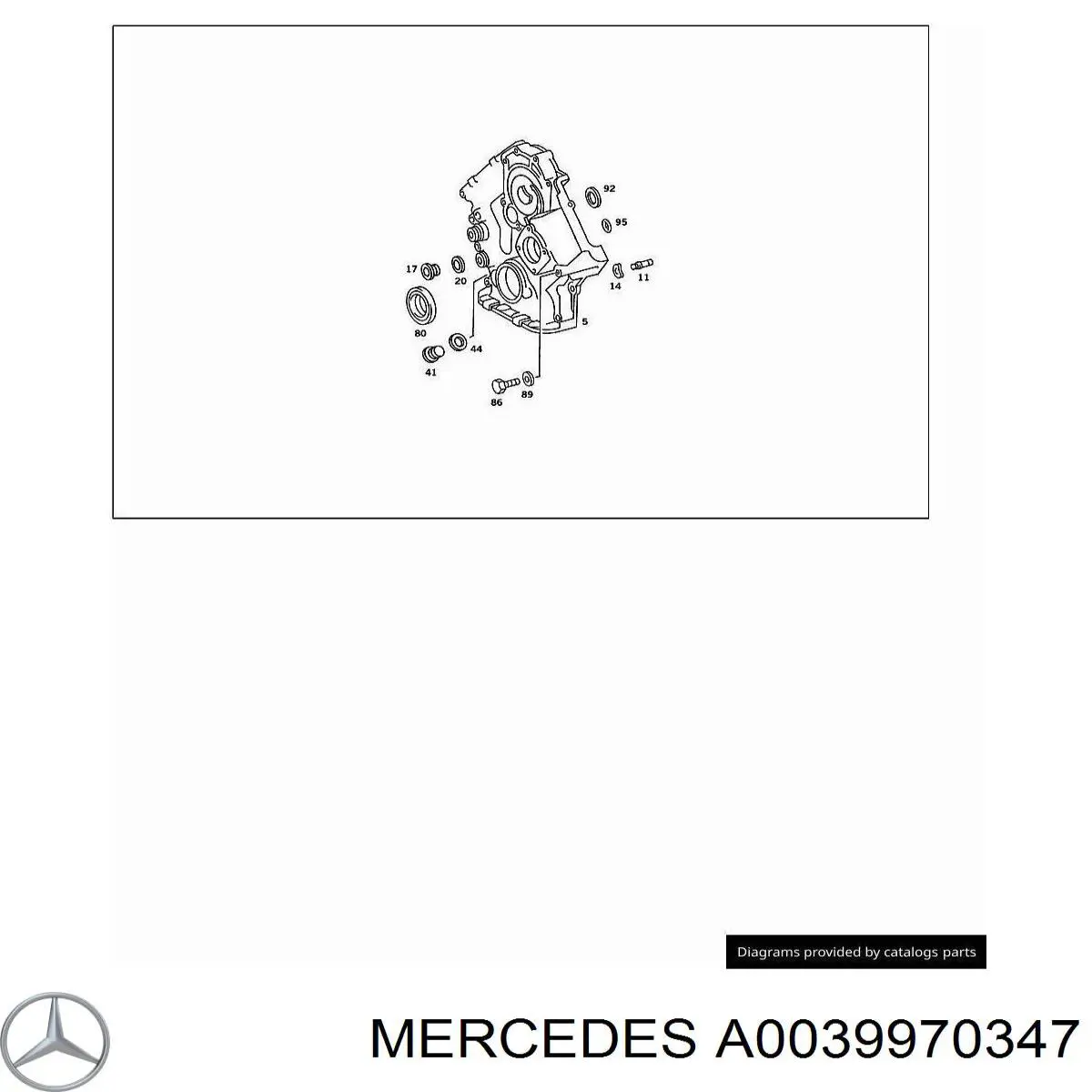 A0039970347 Mercedes сальник коленвала двигателя передний