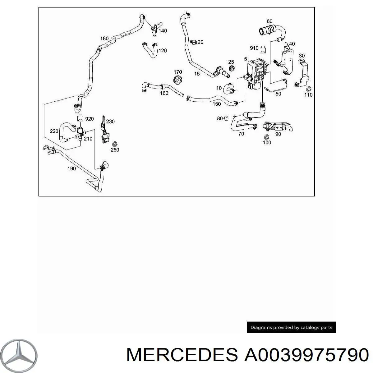 Купить A0039975790 Mercedes Монтажные элементы передние выпускной системы