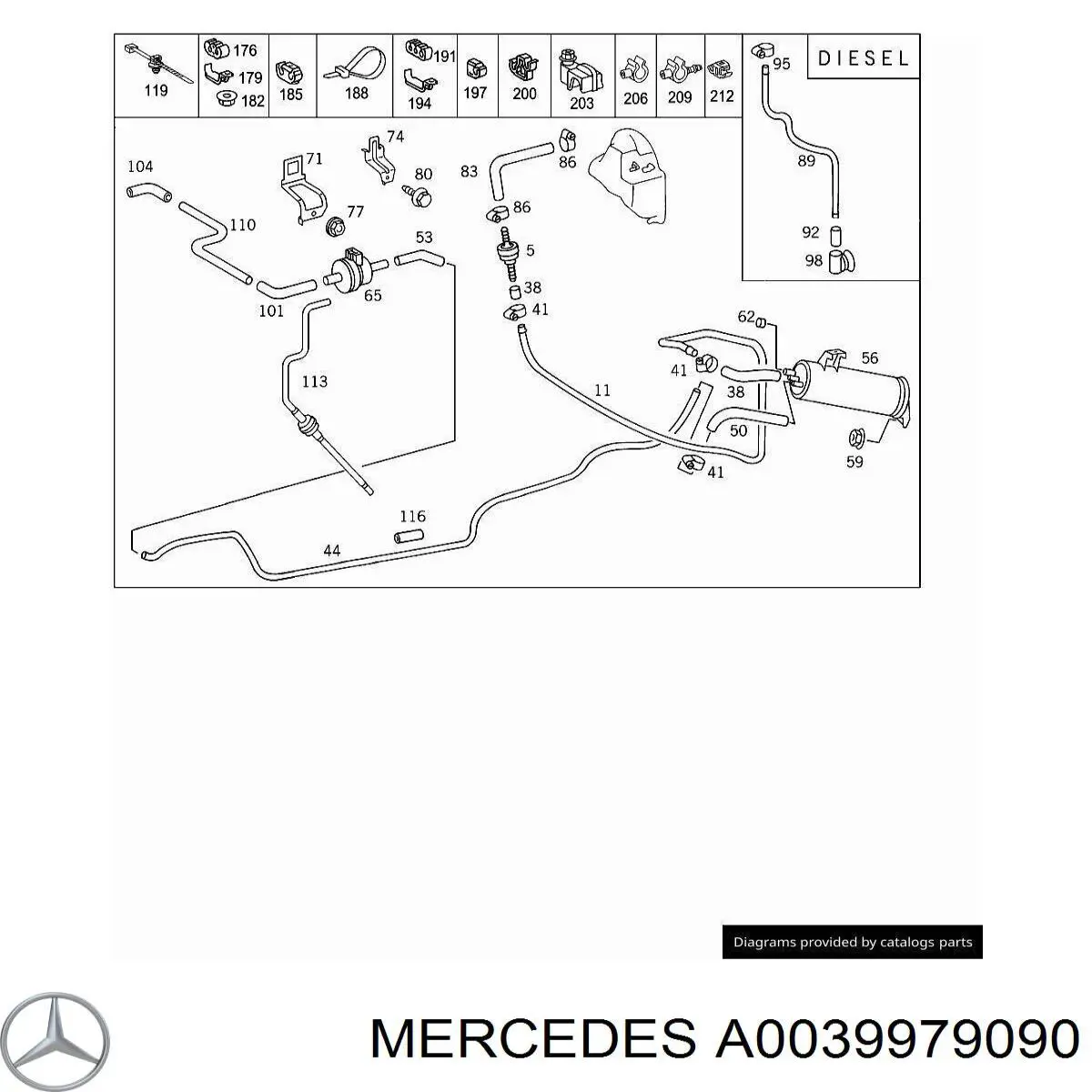 Хомут крепления глушителя передний Mercedes A0039979090 цена, от 2.98 USD