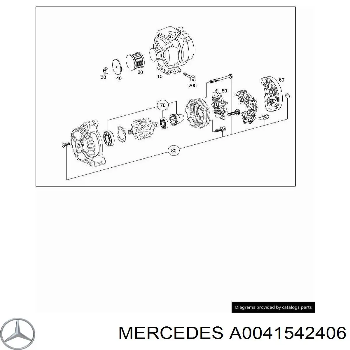 A0041542406 Mercedes relê-regulador do gerador (relê de carregamento)