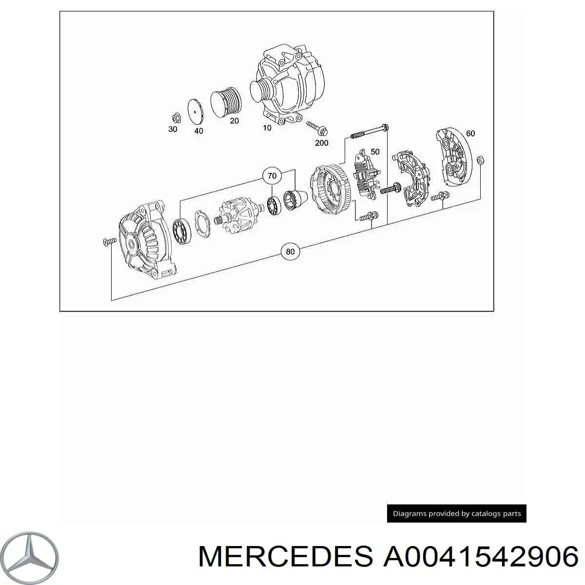 A0041542906 Mercedes relê-regulador do gerador (relê de carregamento)