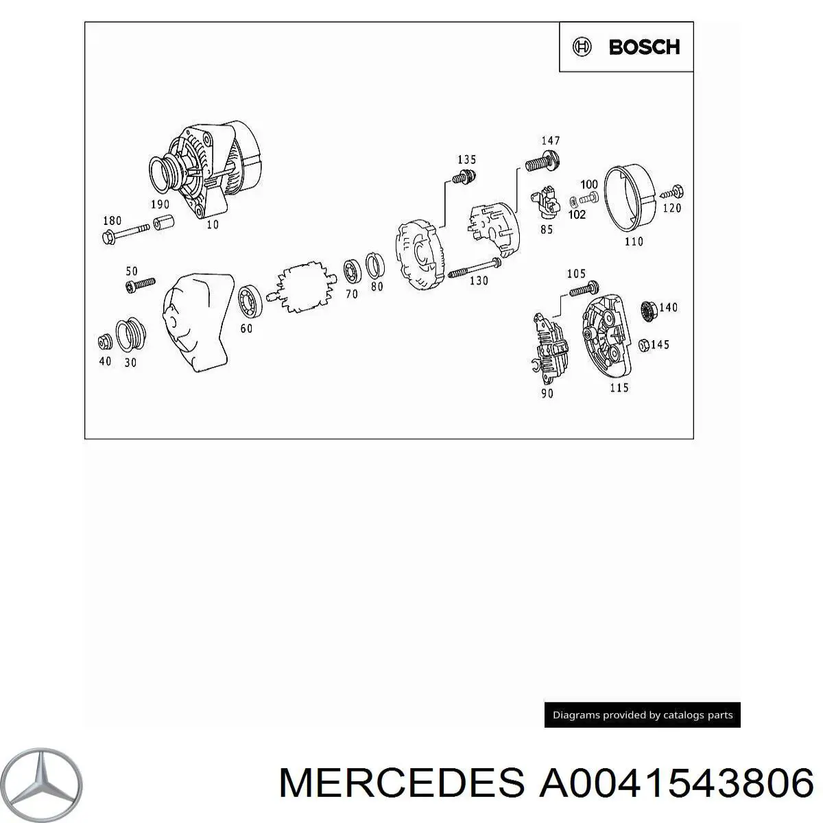 A0041543806 Mercedes реле-регулятор генератора (реле зарядки)