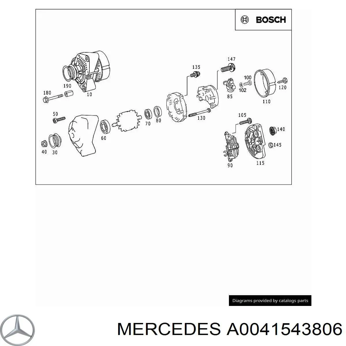 Реле генератора A0041543806 Mercedes