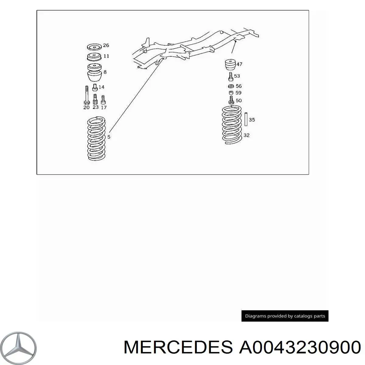 Амортизатор передний A0043230900 Mercedes