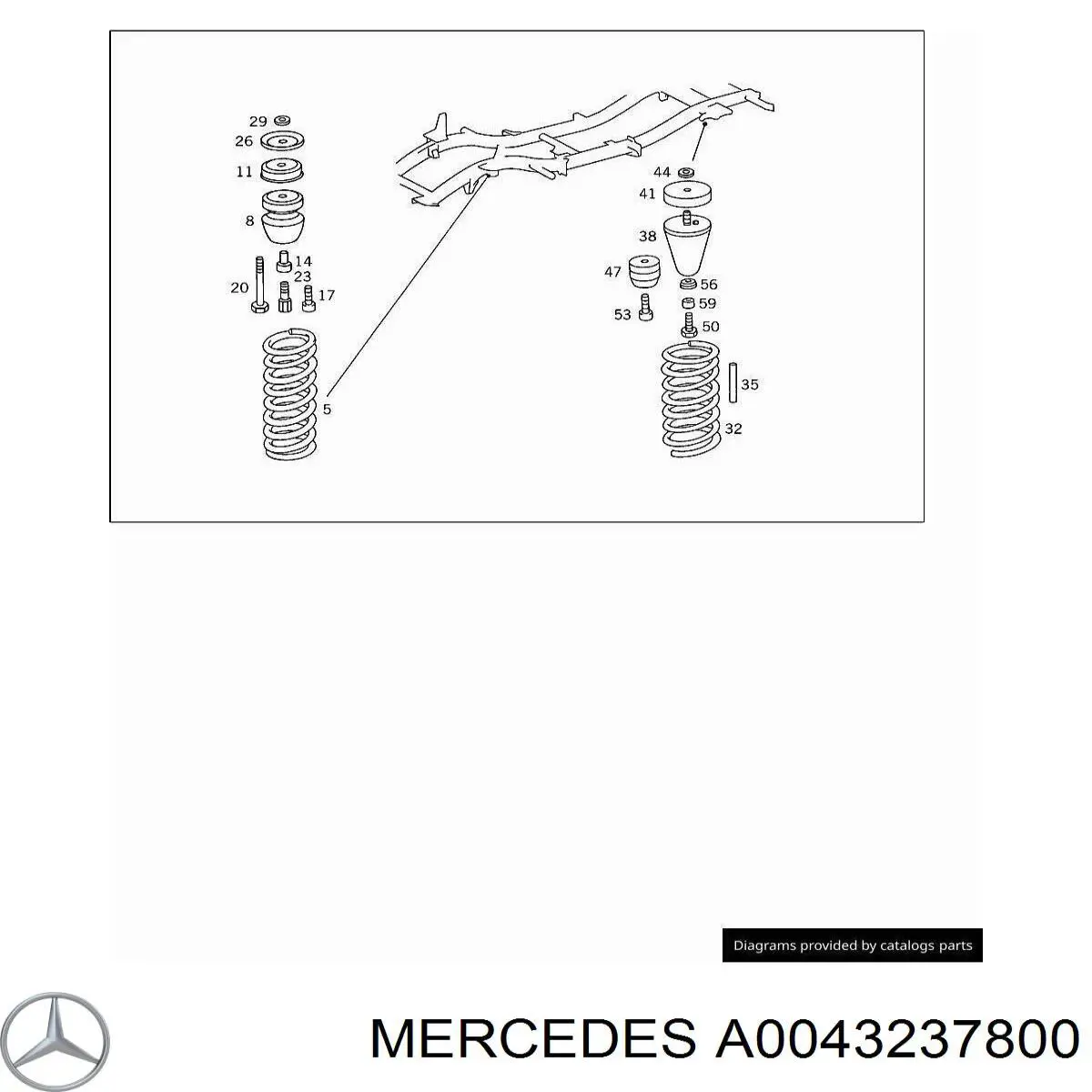 Амортизатор передний A0043237800 Mercedes