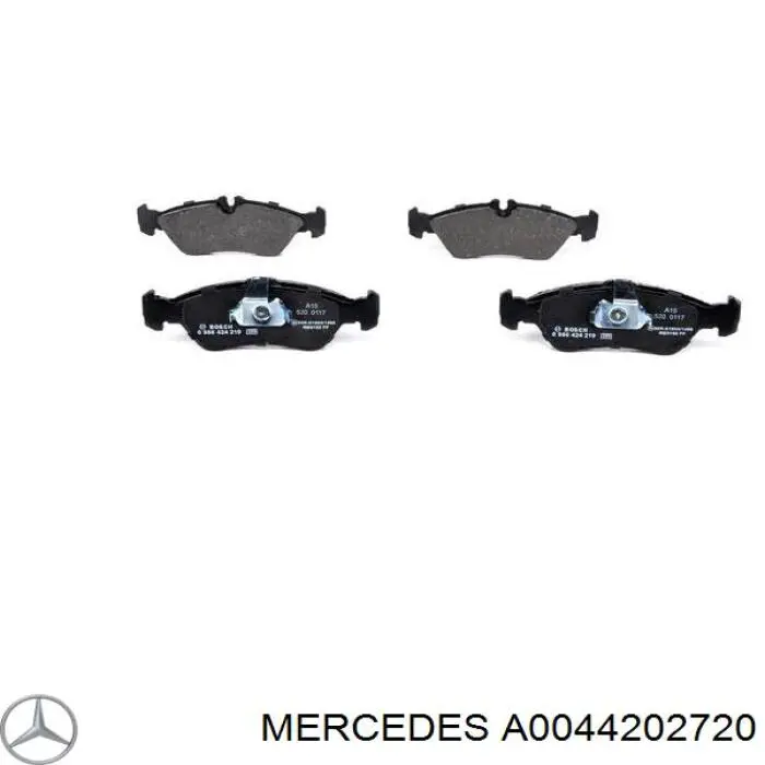 A0044202720 Mercedes sapatas do freio traseiras de disco