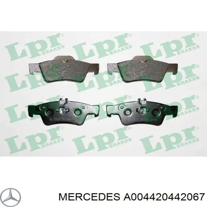 Купить A004420442067 Mercedes Колодки тормозные задние, дисковые