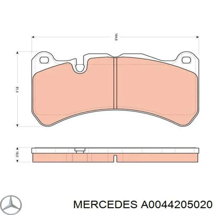 Передние тормозные колодки A0044205020 Mercedes