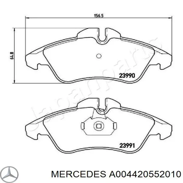 Передние тормозные колодки A004420552010 Mercedes