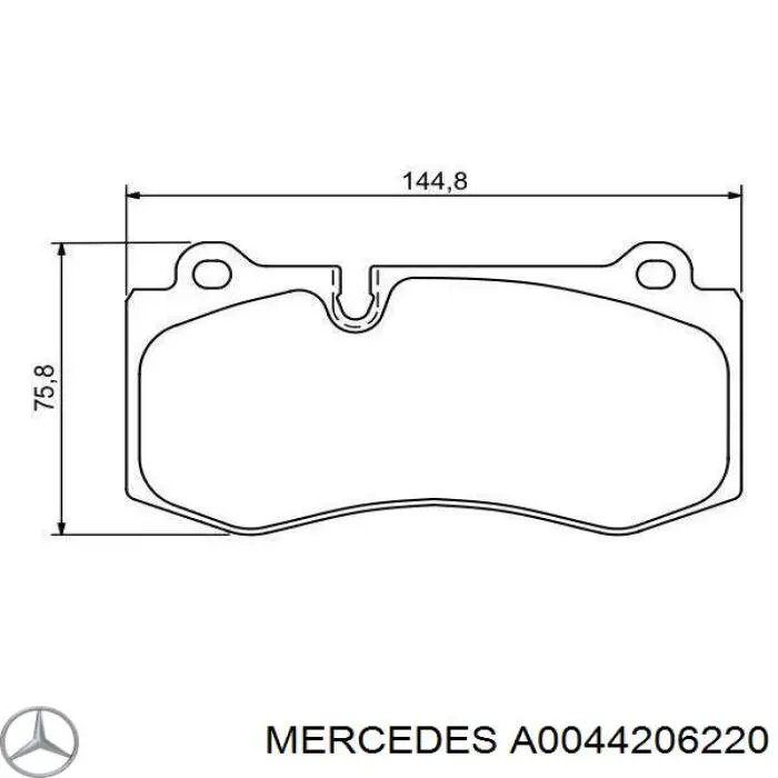 A0044206220 Mercedes колодки тормозные передние дисковые