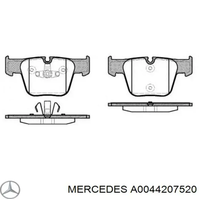 A0044207520 Mercedes sapatas do freio dianteiras de disco