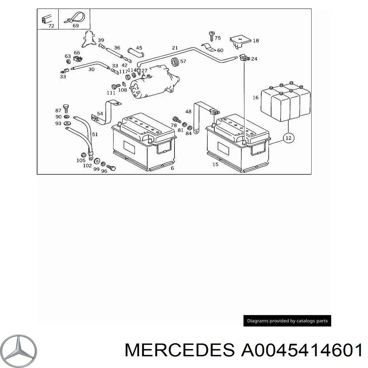 Купить Аккумулятор Mercedes 100 А/ч (A0045414601)