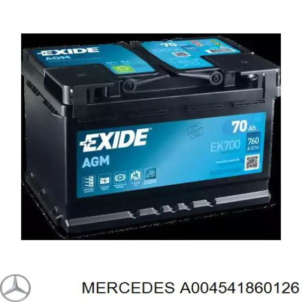 A004541860126 MERCEDES Batería original y equivalente