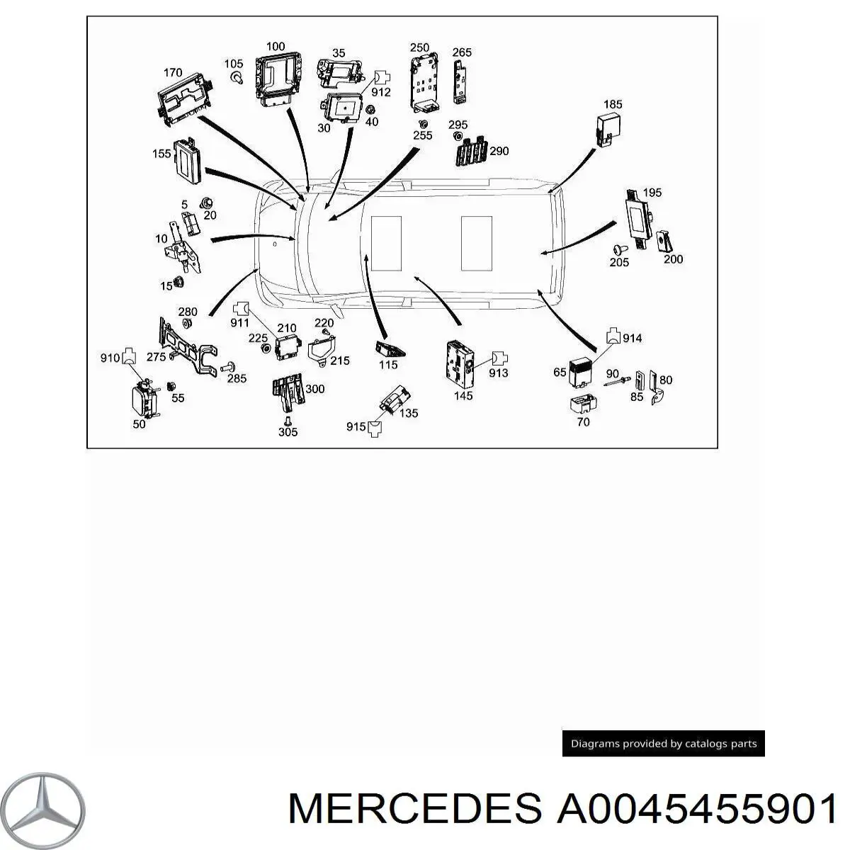 Блок предохранителей задний салонный Mercedes A0045455901 цена, от 4.94 USD