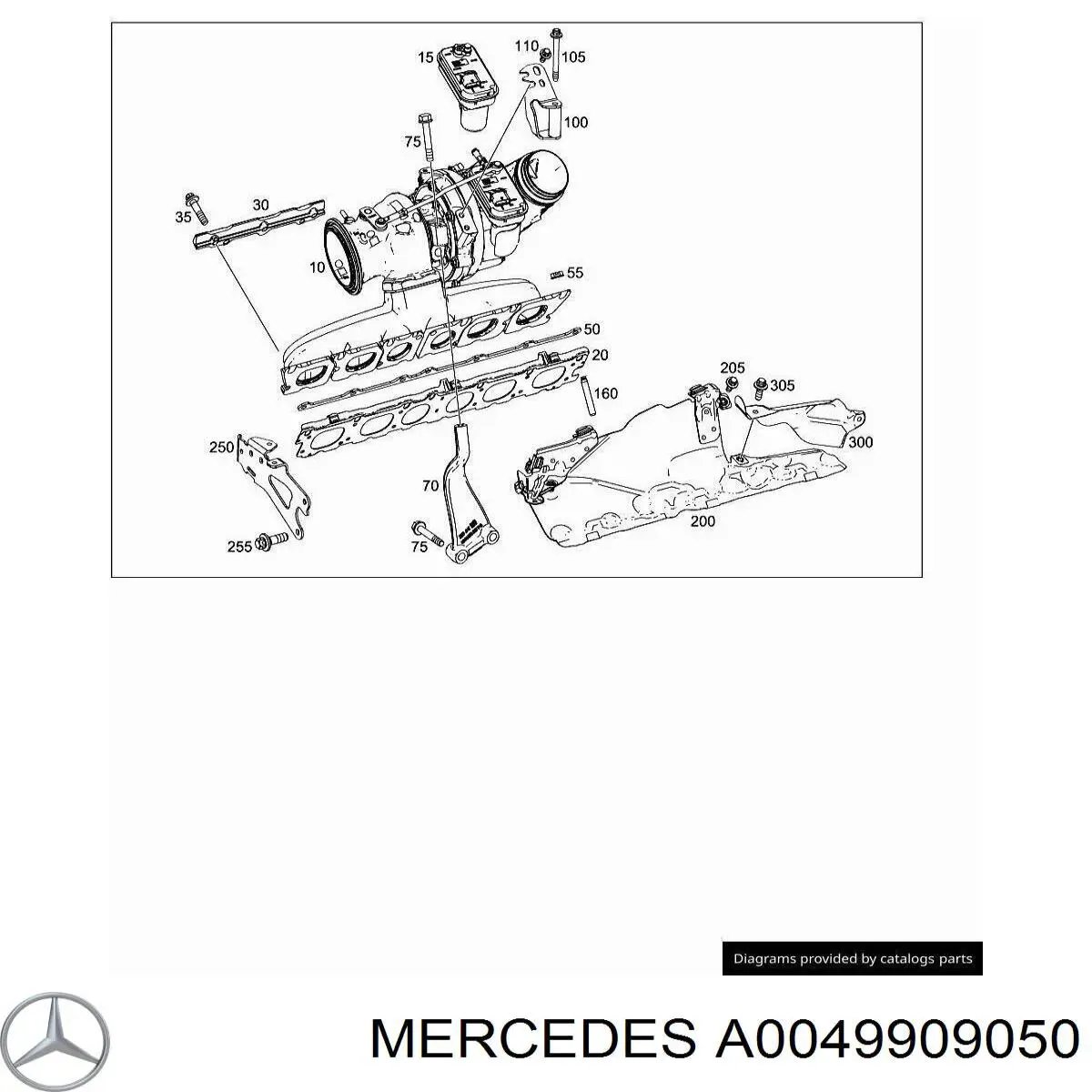 A0049909050 Mercedes гайка выпускного коллектора
