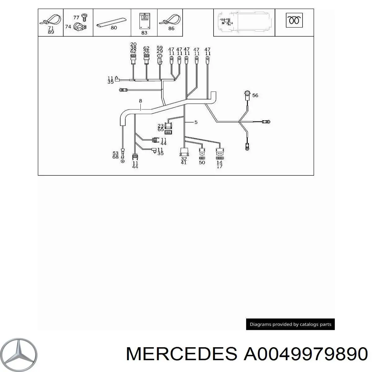 Хомут пластиковый универсальный A0049979890 Mercedes