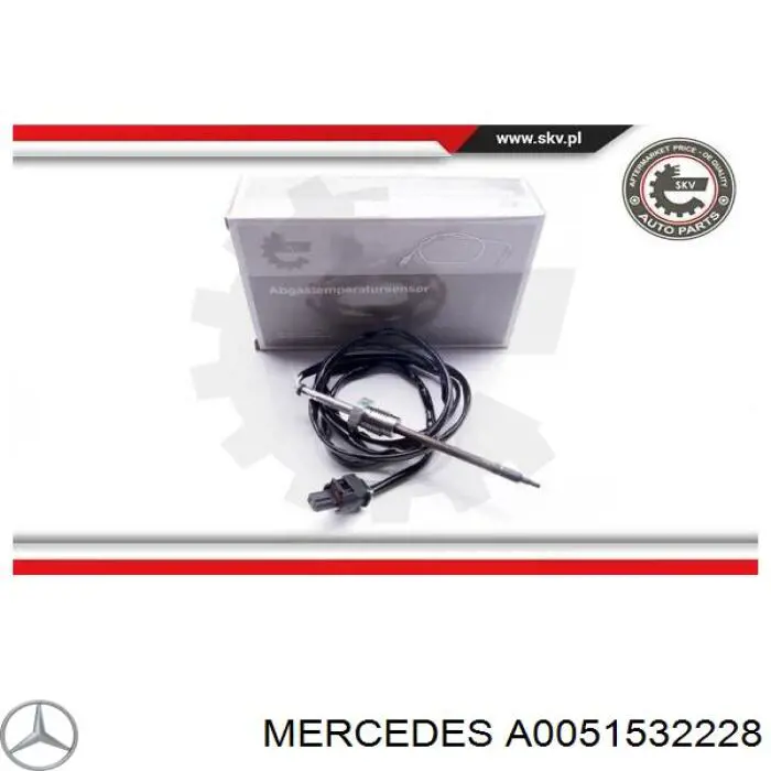 A0051532228 Mercedes sensor de temperatura dos gases de escape (ge, antes de filtro de partículas diesel)