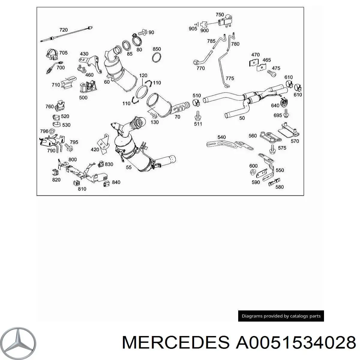A0051534028 Mercedes Датчик температуры в катализаторе