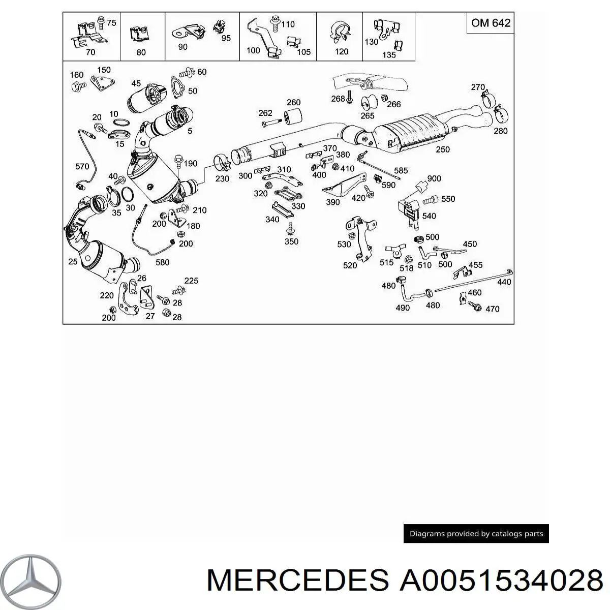 Датчик ОГ в катализаторе Mercedes A0051534028 цена, от 56.24 USD