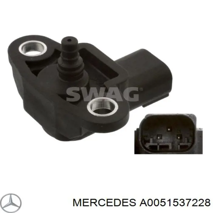 A0051537228 MERCEDES Sensor de presion de carga (inyeccion de aire turbina) original y equivalente