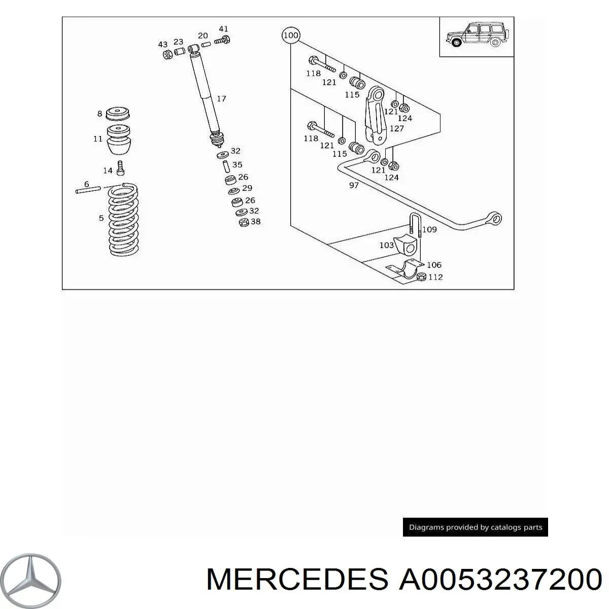 A0053237200 Mercedes амортизатор передний