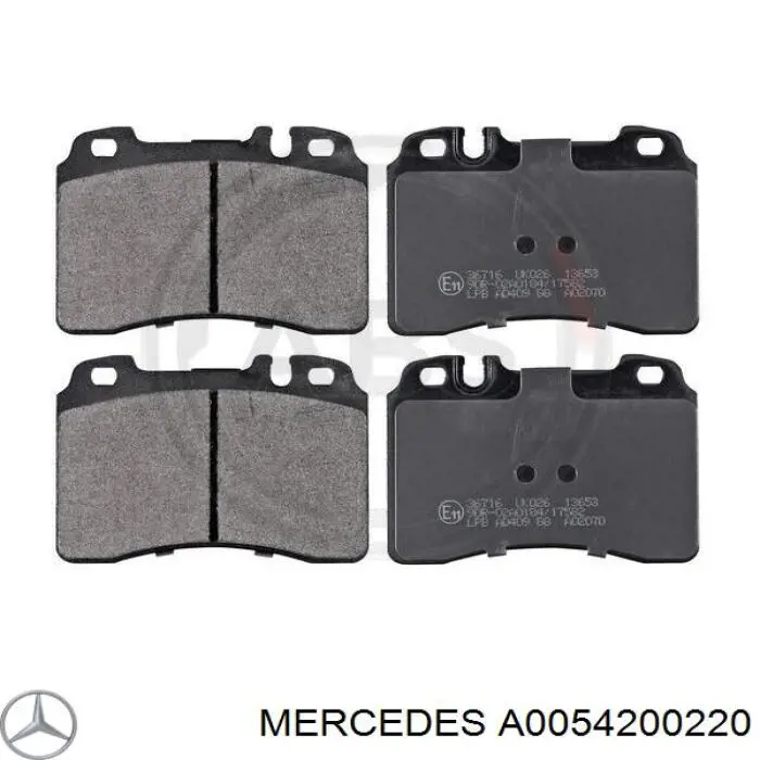 Купить A0054200220 Mercedes Колодки тормозные