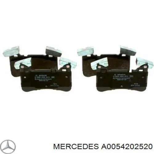 A0054202520 Mercedes sapatas do freio traseiras de disco