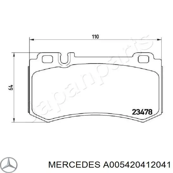 A005420412041 Mercedes sapatas do freio dianteiras de disco