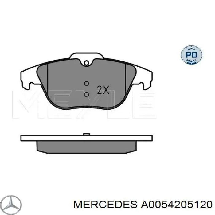A0054205120 Mercedes колодки тормозные задние дисковые