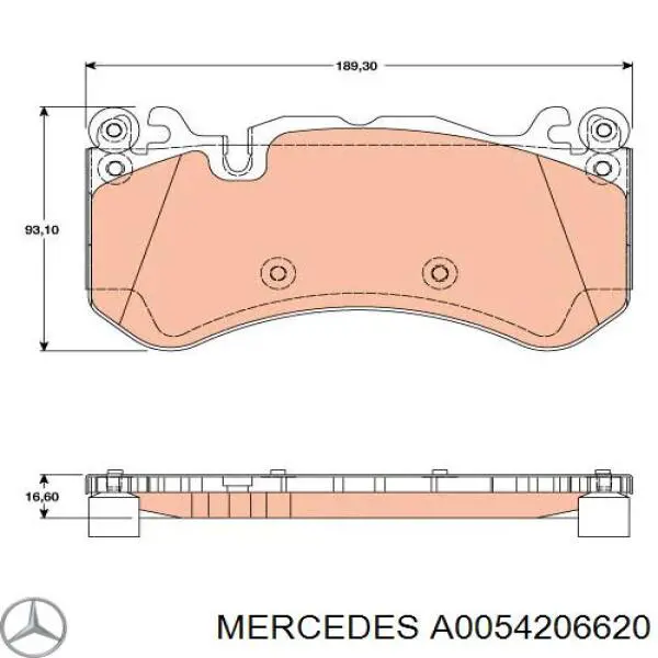 Колодки Mercedes A0054206620 цена, от 145.93 USD