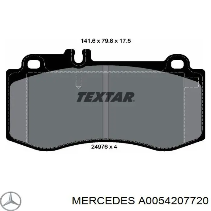 Передние тормозные колодки A0054207720 Mercedes