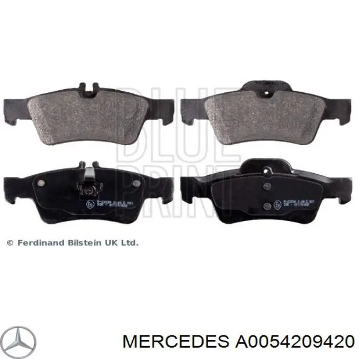 Задние дисковые колодки Mercedes A0054209420