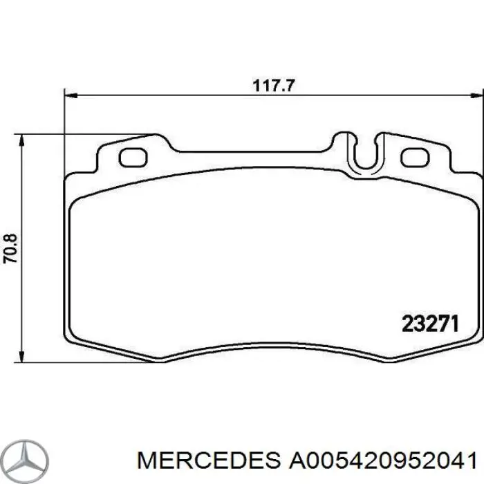 A005420952041 Mercedes передние тормозные колодки