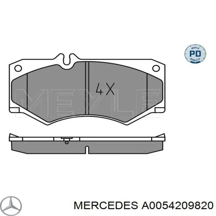 A0054209820 Mercedes колодки тормозные передние дисковые